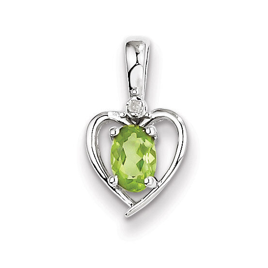 Peridot &amp;Diamond August Pendant Sterling Silver QBPD19AUG, MPN: QBPD19AUG, 883957457734