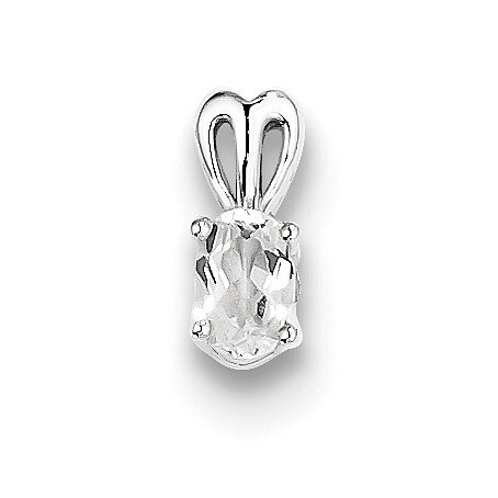 White Topaz April Pendant Sterling Silver QBPD20APR, MPN: QBPD20APR, 883957478517