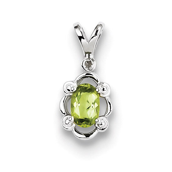 Peridot &amp; Diamond August Pendant Sterling Silver QBPD21AUG, MPN: QBPD21AUG, 883957495392