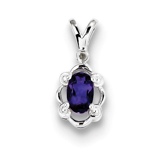 Amethyst &amp; Diamond February Pendant Sterling Silver QBPD21FEB, MPN: QBPD21FEB, 883957500843