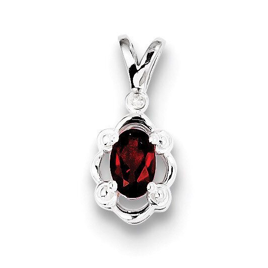 Garnet &amp; Diamond &amp; Diamond January Pendant Sterling Silver QBPD21JAN, MPN: QBPD21JAN, 883957488028