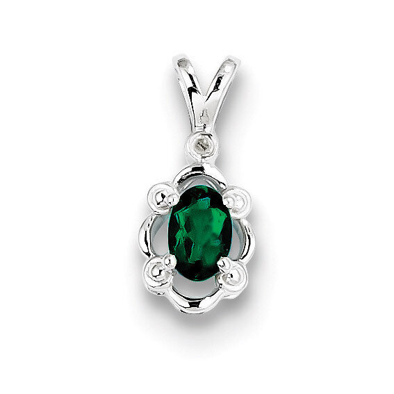 Emerald &amp; Diamond May Pendant Sterling Silver QBPD21MAY, MPN: QBPD21MAY, 883957500850