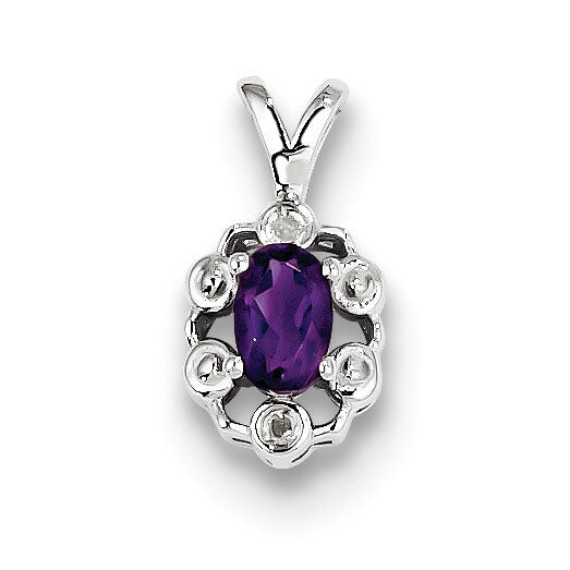 Amethyst &amp; Diamond February Pendant Sterling Silver QBPD22FEB, MPN: QBPD22FEB, 883957396767
