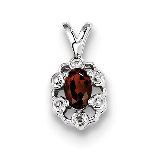 Garnet &amp; Diamond January Pendant Sterling Silver QBPD22JAN, MPN: QBPD22JAN, 883957457796