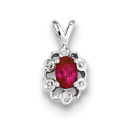 Ruby &amp; Diamond July Pendant Sterling Silver QBPD22JUL, MPN: QBPD22JUL, 883957478548