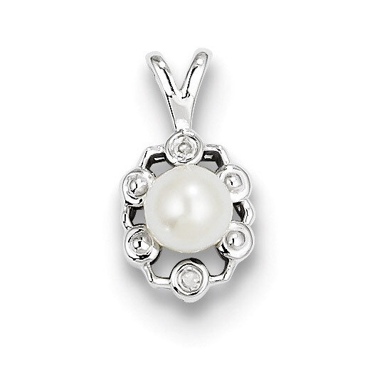 Pearl &amp; Diamond June Pendant Sterling Silver Cultured QBPD22JUN, MPN: QBPD22JUN, 883957457802