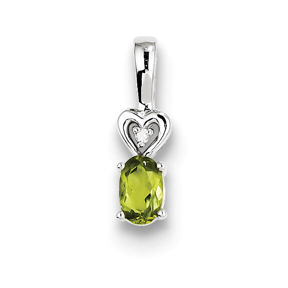 Peridot &amp; Diamond August Pendant Sterling Silver QBPD23AUG, MPN: QBPD23AUG, 883957495446