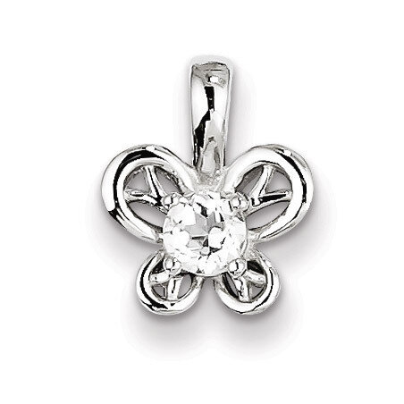 White Topaz April Pendant Sterling Silver QBPD24APR, MPN: QBPD24APR, 883957431420