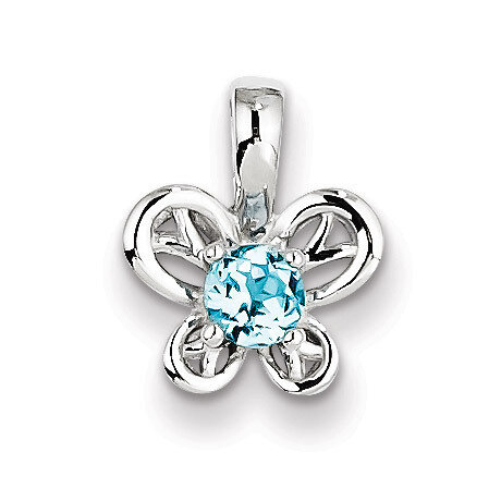 Light Swiss Blue Topaz December Pendant Sterling Silver QBPD24DEC, MPN: QBPD24DEC, 883957353647