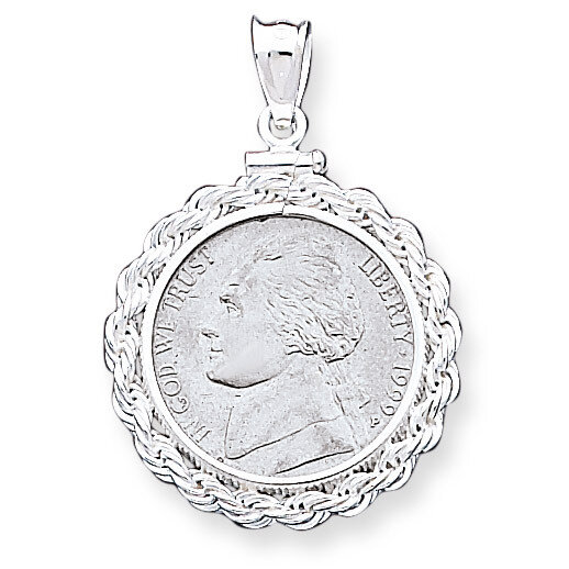 21.1 x 2mm $0.05 Rope Coin Bezel Pendant Sterling Silver QBR2, MPN: QBR2, 883957458120