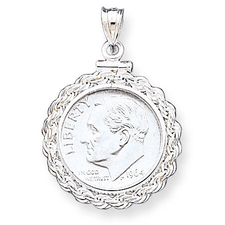 18 x 1.2mm $0.10 Rope Coin Bezel Pendant Sterling Silver QBR7, MPN: QBR7, 883957495668