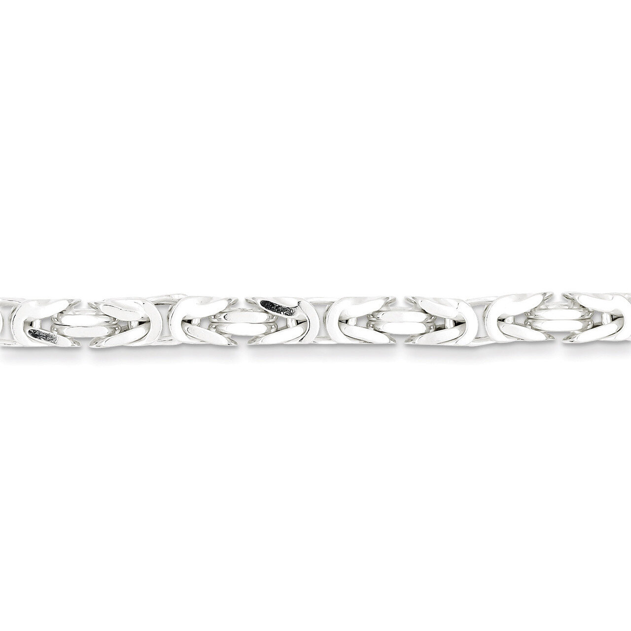 22 Inch 5mm Square Byzantine Chain Sterling Silver QBZ120-22, MPN: QBZ120-22, 883957904566