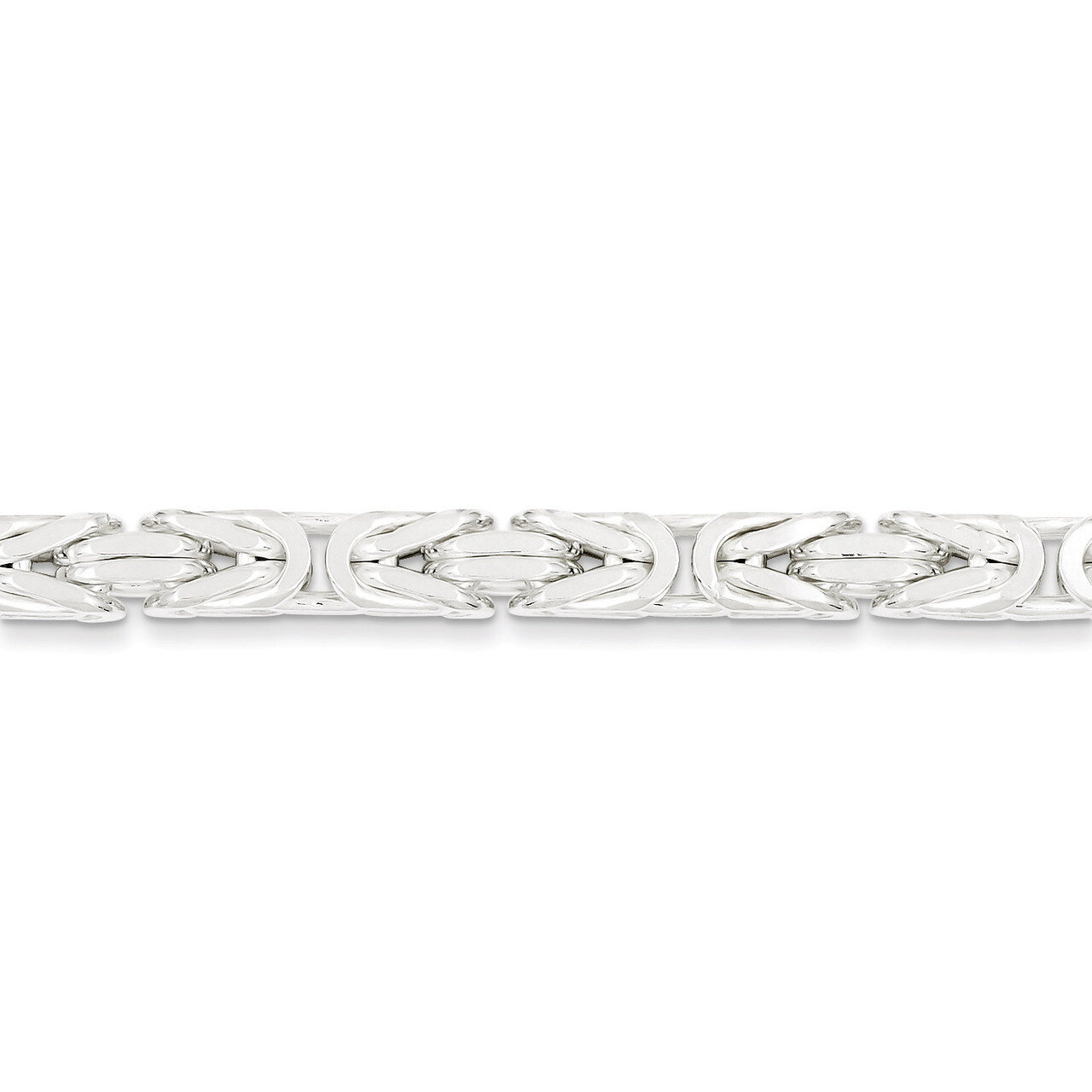 24 Inch 6mm Square Byzantine Chain Sterling Silver QBZ150-24, MPN: QBZ150-24, 883957904627