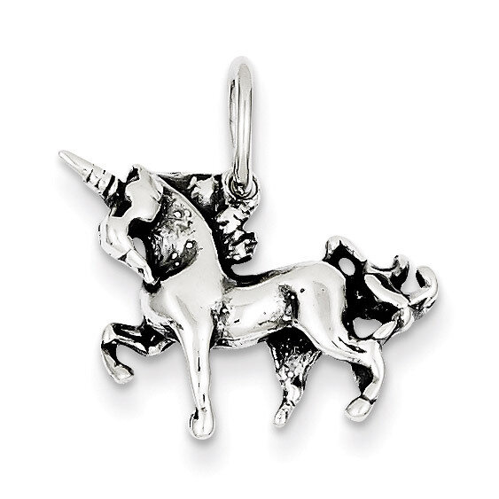 Unicorn Charm Antiqued Sterling Silver QC1462