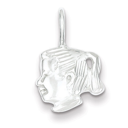 Girl Head Charm Sterling Silver QC1485, MPN: QC1485, 883957542140