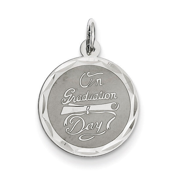 On Graduation Day Disc Charm Sterling Silver QC171