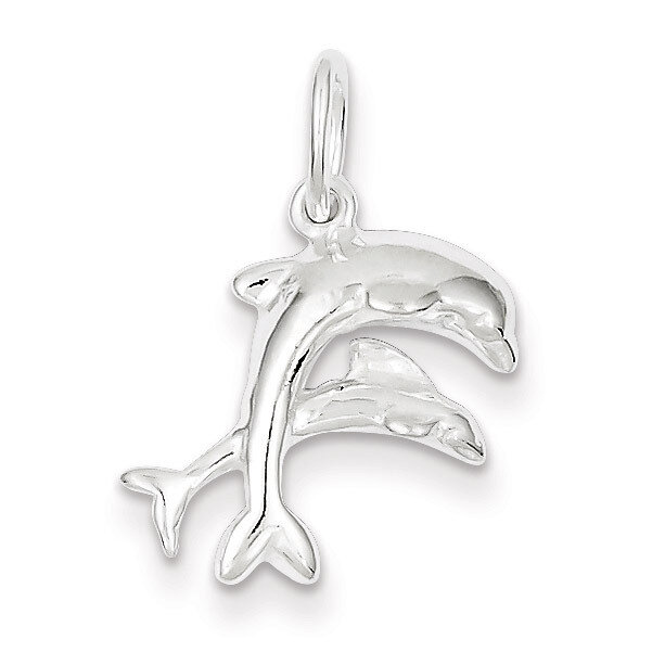 Dolphins Charm Sterling Silver QC2041, MPN: QC2041, 883957532325