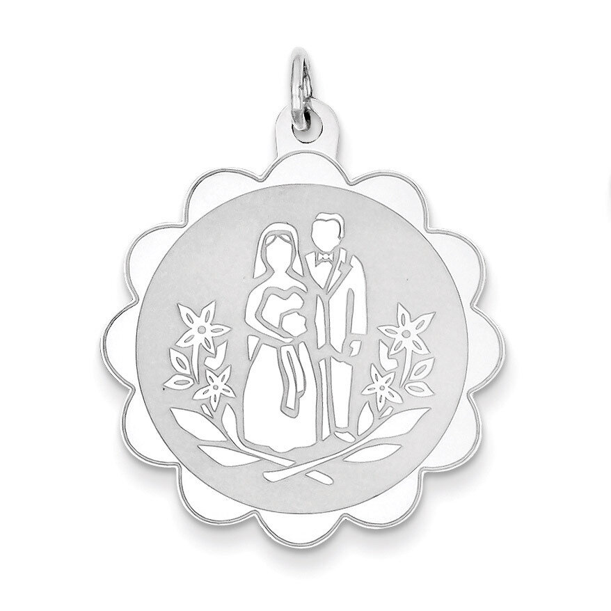 Bride &amp; Groom Disc Charm Sterling Silver QC2084, MPN: QC2084, 883957524702