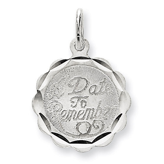 A Date To Remember Disc Charm Sterling Silver QC2089, MPN: QC2089, 883957554136