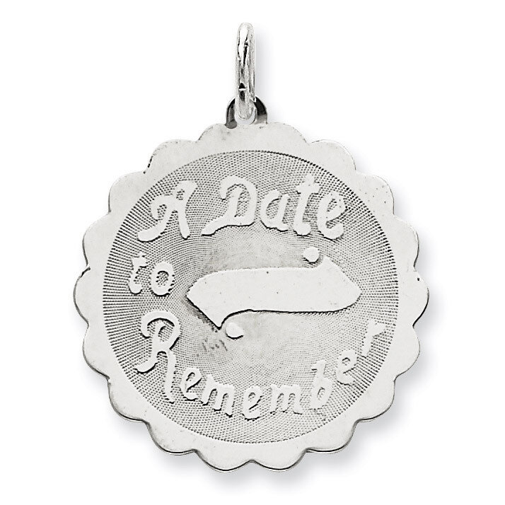 A Date To Remember Disc Charm Sterling Silver QC2100, MPN: QC2100, 883957397665