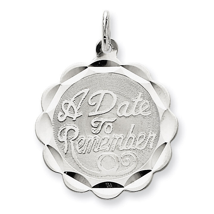 A Date To Remember Disc Charm Sterling Silver QC2102, MPN: QC2102, 883957495699