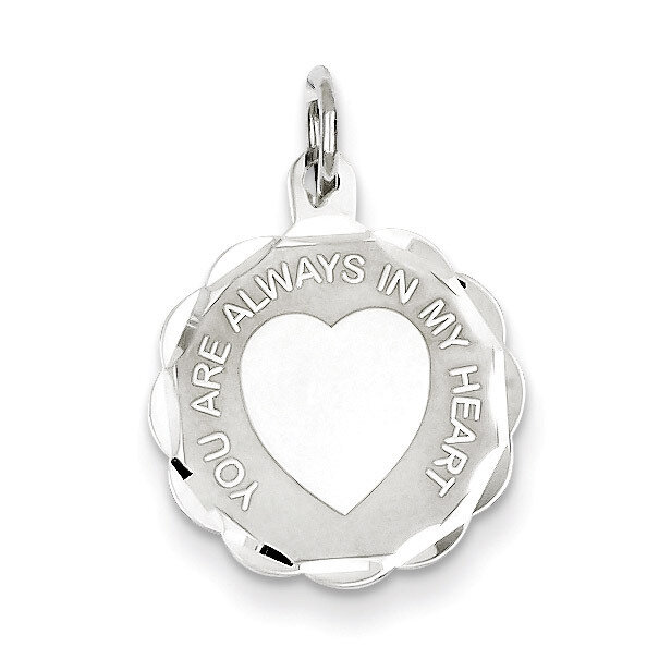 Your Always In My Heart Disc Charm Sterling Silver QC2245, MPN: QC2245, 883957577975