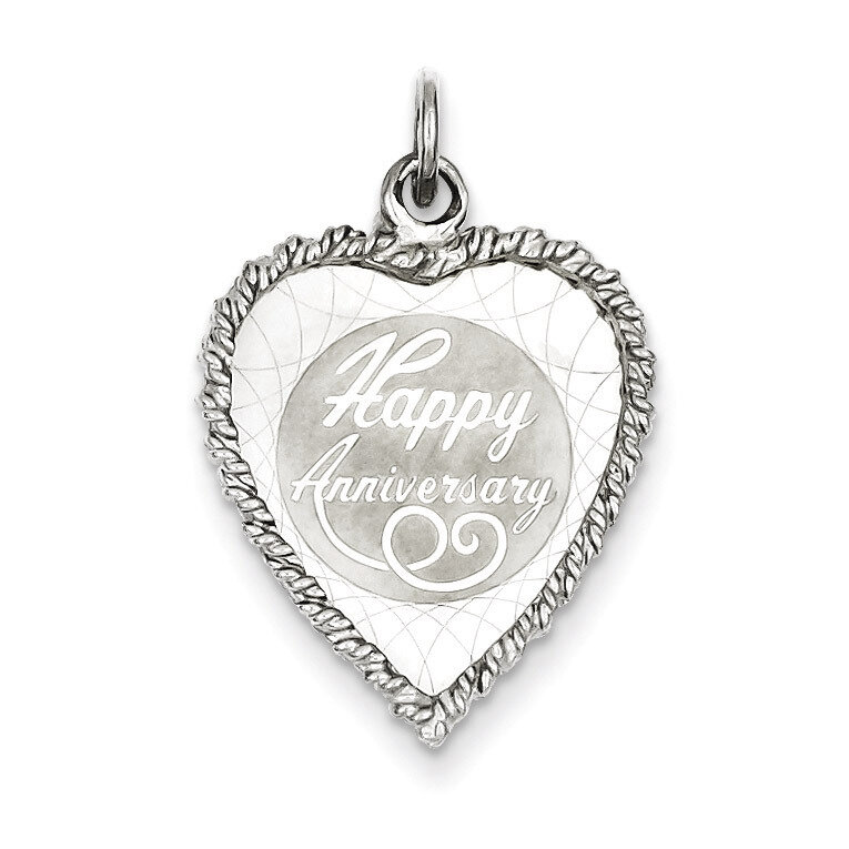 Happy Anniversary Disc Charm Sterling Silver QC2270A
