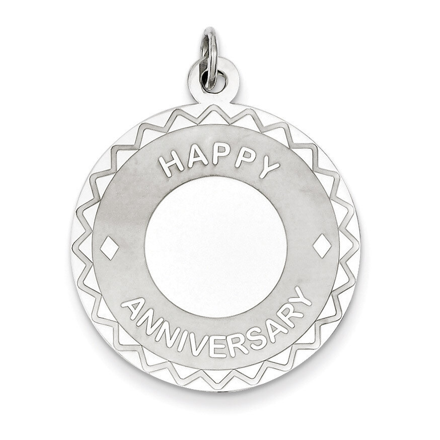 Happy Anniversary Disc Charm Sterling Silver QC2293