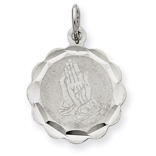 Praying Hands Disc Charm Sterling Silver QC2409