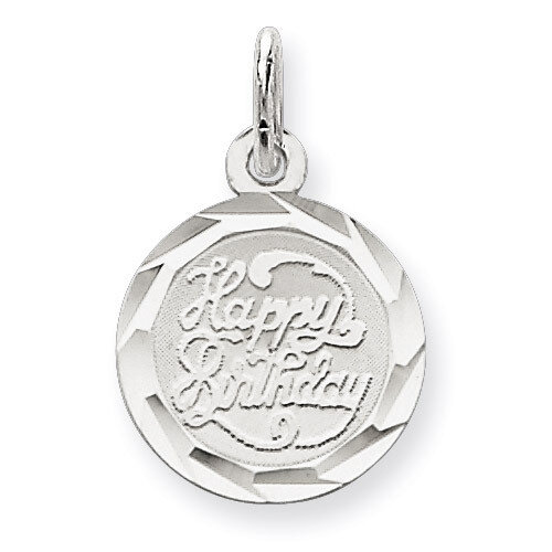 Happy Birthday Disc Charm Sterling Silver QC2465, MPN: QC2465, 191101181429