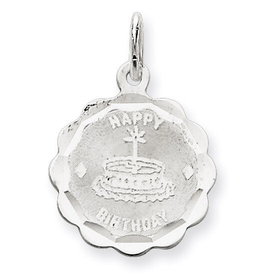 Happy Birthday Disc Charm Sterling Silver QC2466, MPN: QC2466, 883957849331