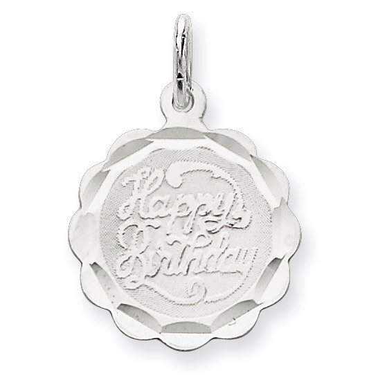 Happy Birthday Disc Charm Sterling Silver QC2467, MPN: QC2467, 191101181436
