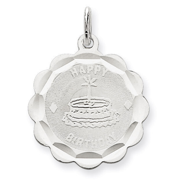 Happy Birthday Disc Charm Sterling Silver QC2470, MPN: QC2470, 191101181443