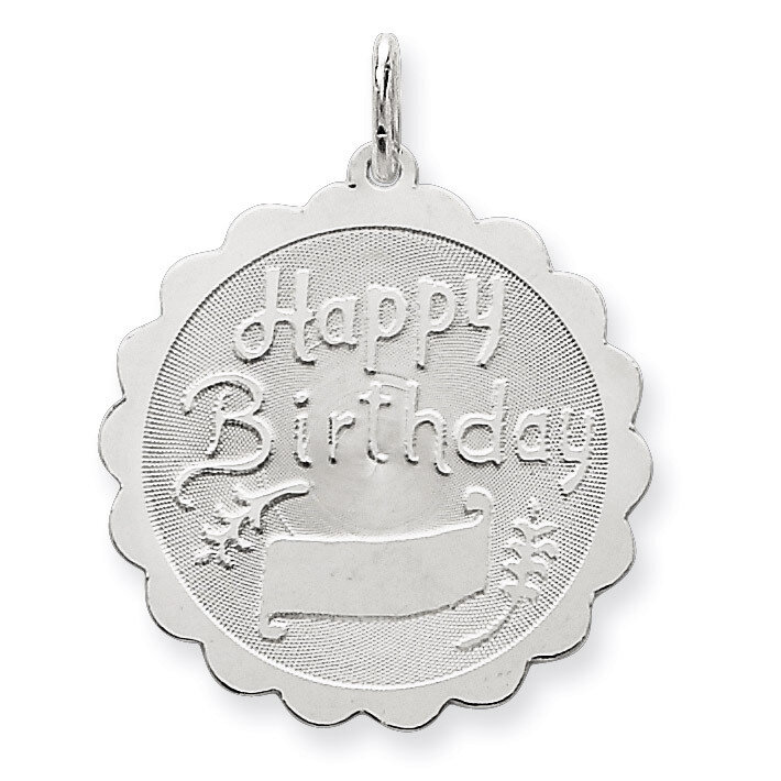 Happy Birthday Disc Charm Sterling Silver QC2478, MPN: QC2478, 883957495729