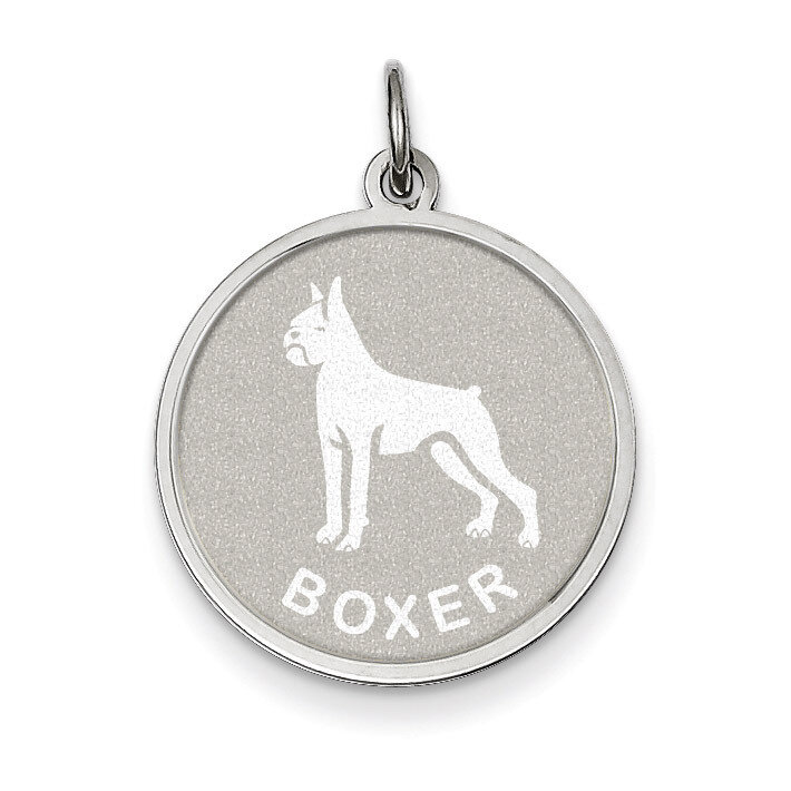 Boxer Disc Charm Sterling Silver QC2674