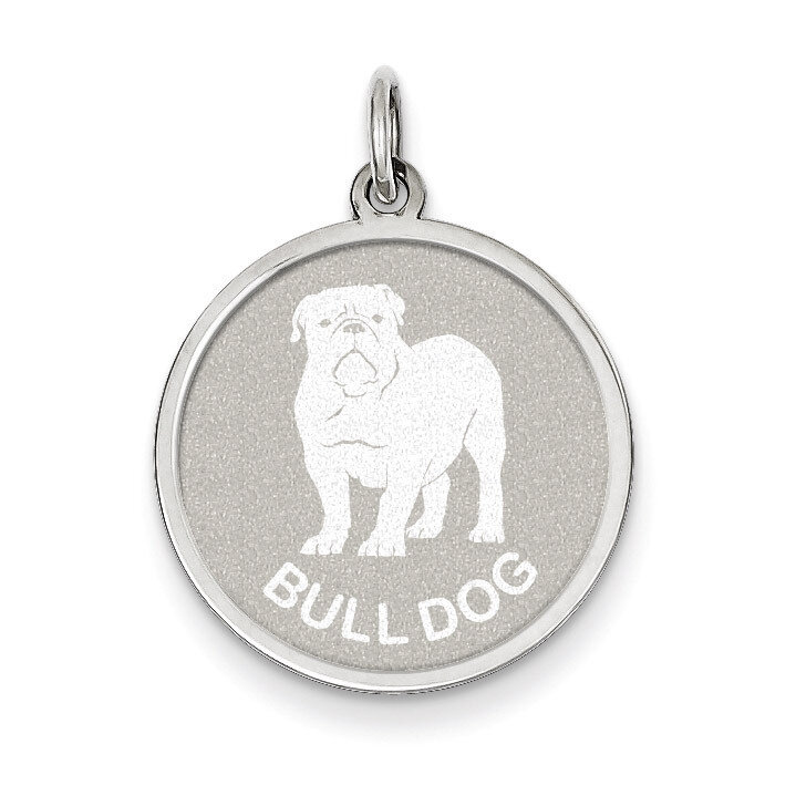 Bull Dog Disc Charm Sterling Silver QC2676, MPN: QC2676, 883957136592