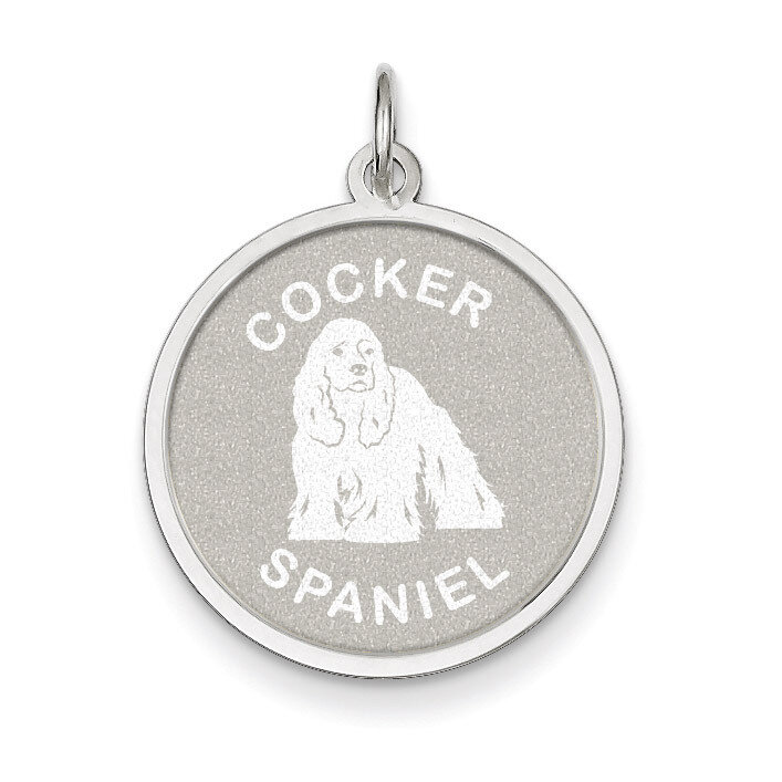 Cocker Spaniel Disc Charm Sterling Silver QC2680, MPN: QC2680, 883957136639
