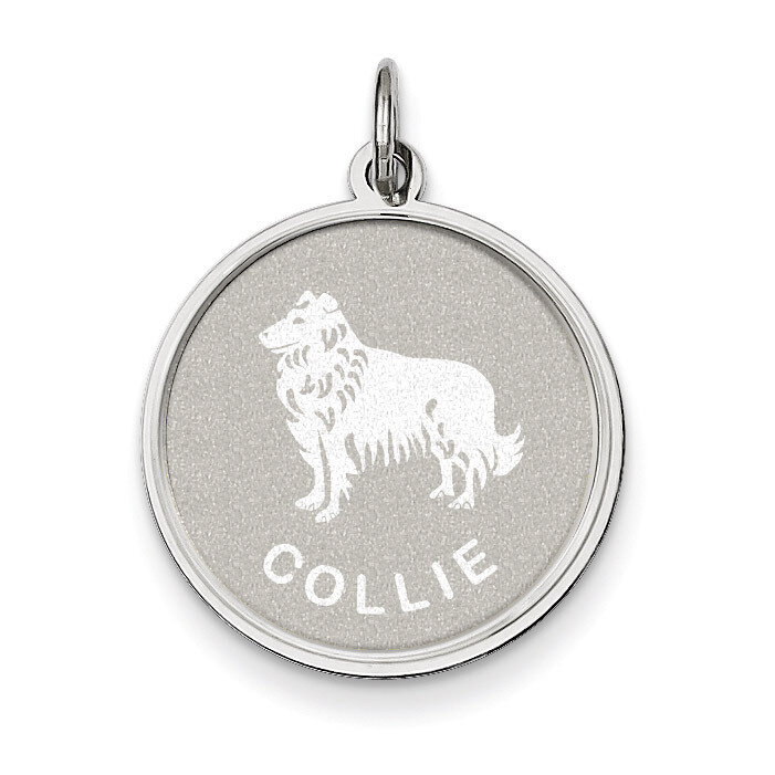 Collie Disc Charm Sterling Silver QC2681