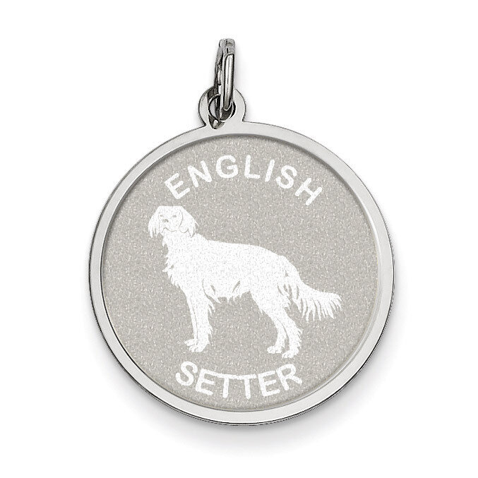 English Setter Disc Charm Sterling Silver QC2684