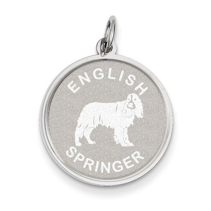 English Springer Disc Charm Sterling Silver QC2685, MPN: QC2685, 883957136684