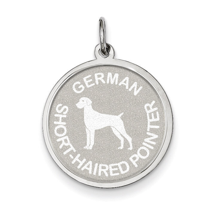 German Shorthaired Pointer Disc Charm Sterling Silver QC2687