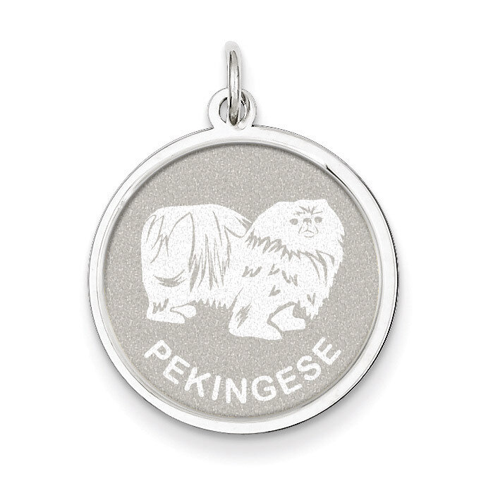 Pekingese Disc Charm Sterling Silver QC2696, MPN: QC2696, 883957137278