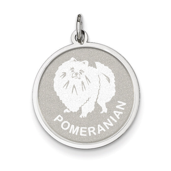Pomeranian Disc Charm Sterling Silver QC2697, MPN: QC2697, 883957137285