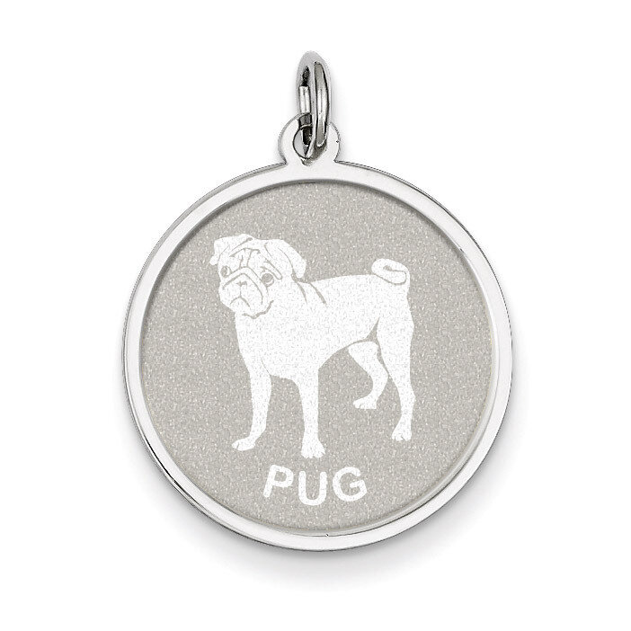 Pug Disc Charm Sterling Silver QC2700, MPN: QC2700, 883957137308