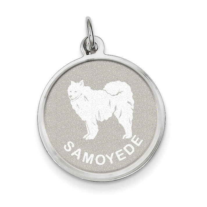 Samoyed Disc Charm Sterling Silver QC2702, MPN: QC2702, 883957432199