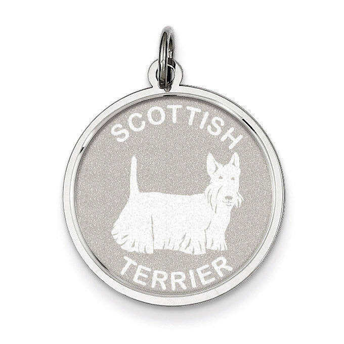 Scottish Terrier Disc Charm Sterling Silver QC2705, MPN: QC2705, 883957137346