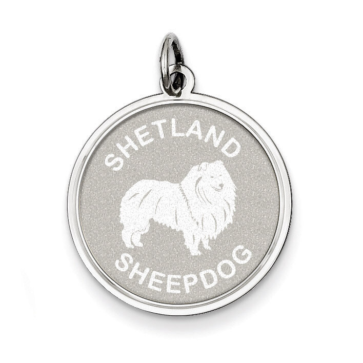 Shetland Sheepdog Disc Charm Sterling Silver QC2706