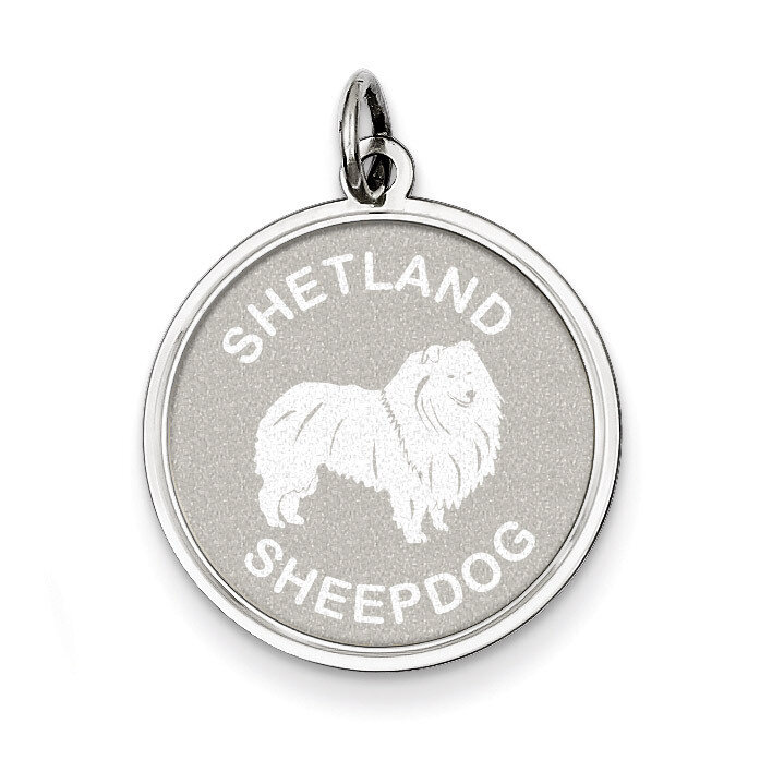 Shetland Sheepdog Disc Charm Sterling Silver QC2706, MPN: QC2706, 883957137353
