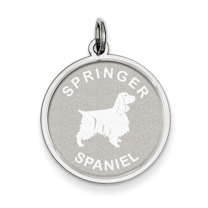 Springer Spaniel Disc Charm Sterling Silver QC2709