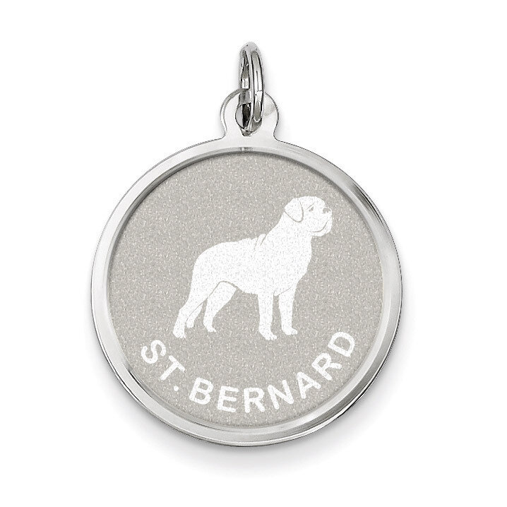 Saint Bernard Disc Charm Sterling Silver QC2710, MPN: QC2710, 883957137391